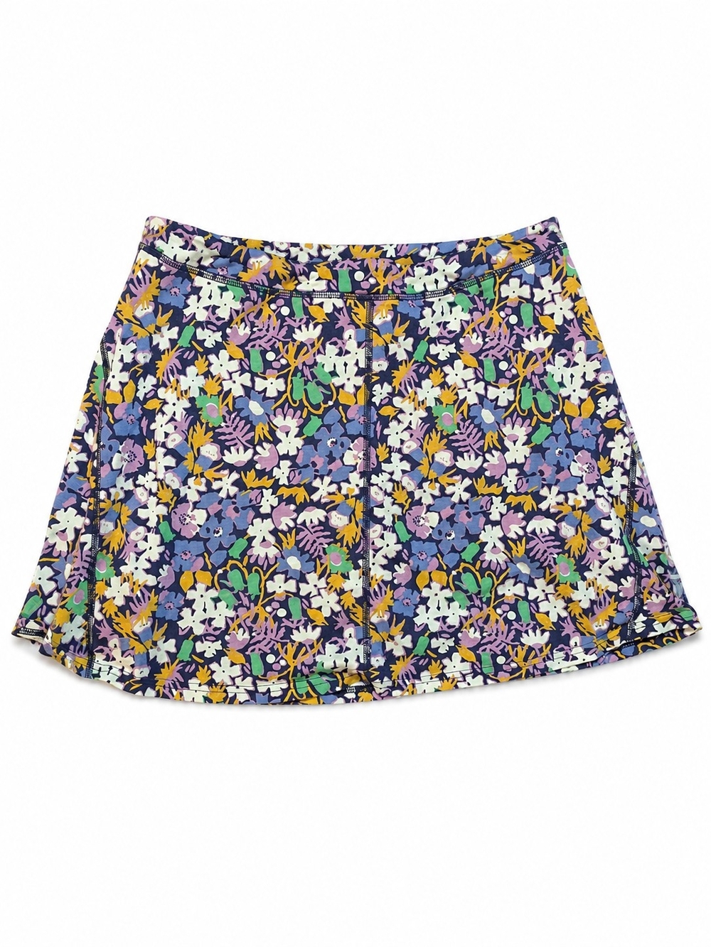 Toad&Co Purple And Navy Floral Skort, Size Large